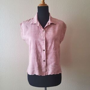 NWOT Current/Elliott Camo Print Button Down Boxy Crop Dreamer Top